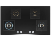 Siemens iQ500 90 cm Gas Hob Black Tempered Glass with 4 Brass Burners EP9B6FG20I