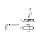 Ozone NSK-680 STD Silver Overhead Door Closer Scissor Arm with Adjustable Power