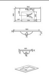 RAK Ceramics Lava Drop In Wash Basin 81cm