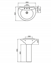 RAK Ceramics Venice Full Pedestal Wash Basin