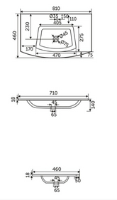 RAK Ceramics Crystal Drop In Wash Basin 81cm