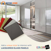 ColourPix Lacquered Glass on Clear Glass with Solid Coated Finish