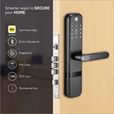 Yale Zuri Smart Lock Black With 5 Way Unlocking - Fingerprint, PIN, RFID, Manual Key and Built-in Bluetooth To Access Through Home App Included Connect Wifi Bridge