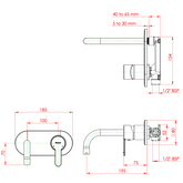 Parryware Claret Concealed Basin Mixer Upper Trim G5276A1 Size