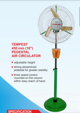 Almonard 18 inch Air Circulator Pedestal Fan - Tempest Industrial Fan