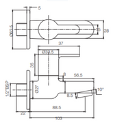 Parryware Claret Bib Cock (T4604A1/ G5204A1)