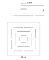 Jaquar Square Shape Maze Overhead Shower 200X200mm - OHS-CHR-1619