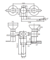 Parryware Claret Wall Mixer 2-in-1 (T4616A1/G5216A1)