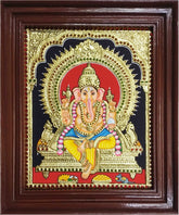 Raja Ganesha Tanjore Painting 15 x 12 inch