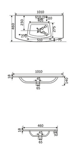 RAK Ceramics Crystal Drop In Wash Basin 101cm