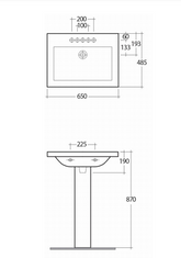 RAK Ceramics Mistral Full Pedestal Wash basin