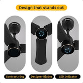 Atomberg Renesa Halo 600 mm black ceiling fan design