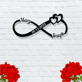 Customised Wedding Gift with Couple's Names in English | Metal Infinity Heart | Personalised Marriage Gifts | Customised Couple Gift | Custom Gifts