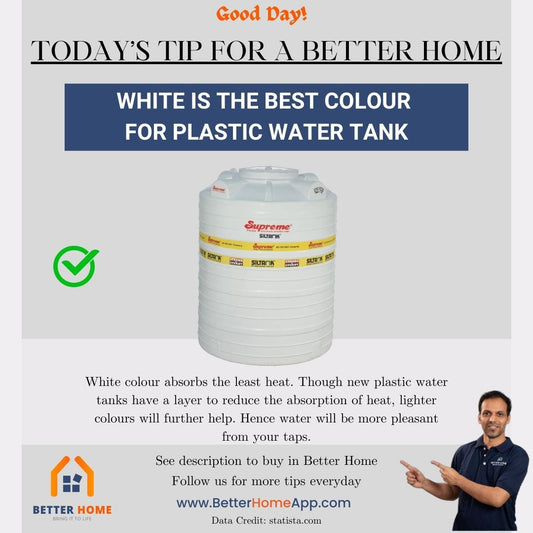 White is the best colour for water tank