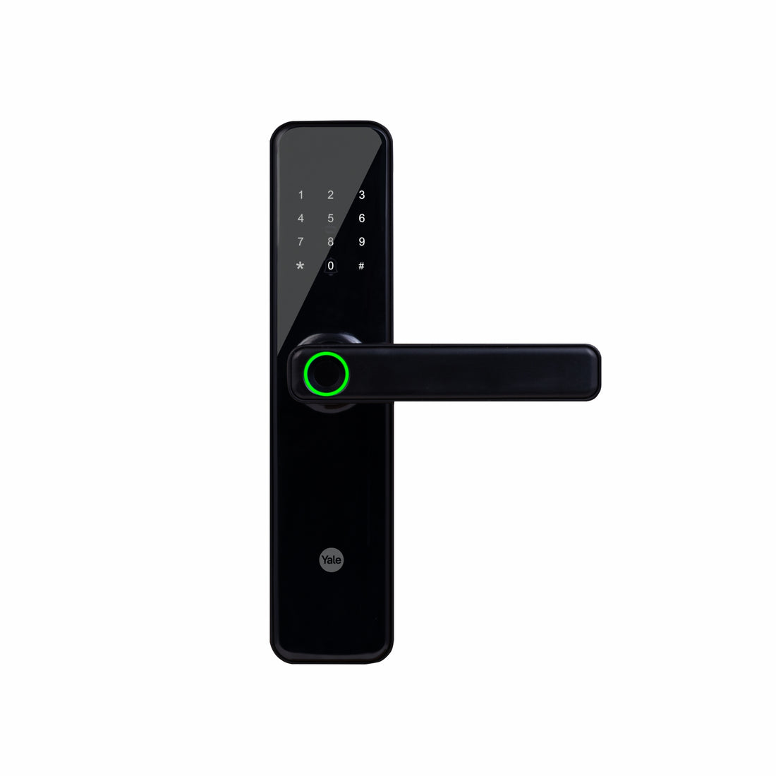 Yale YDME50NxT Smart Door Lock, Black, Fingerprint, PIN, RFID, Manual Key Access

