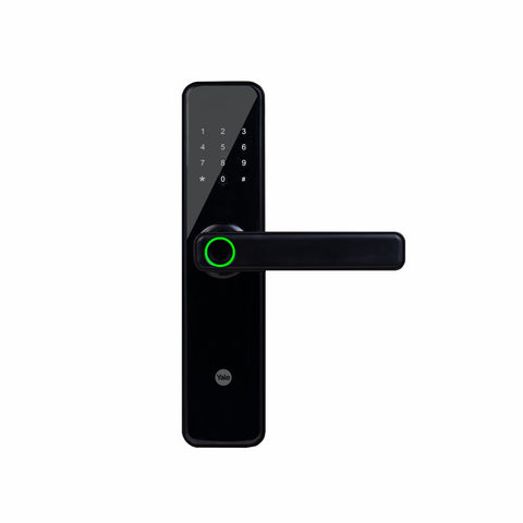 Yale YDME50NxT Smart Door Lock, Black, Fingerprint, PIN, RFID, Manual Key Access
