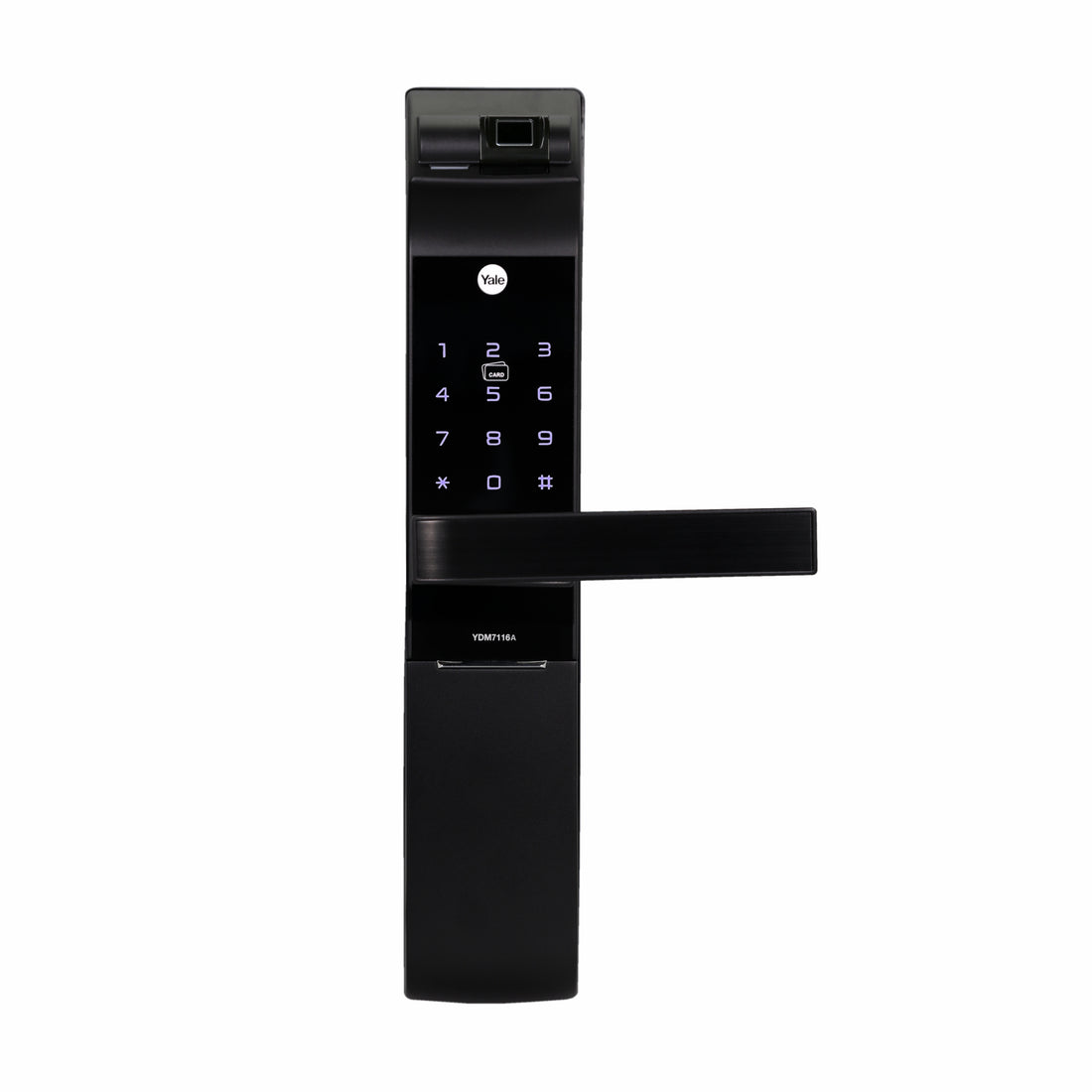 Yale YDM 7116A Smart Lock, Matt Black With Fingerprint, PIN Code, RFID Card, Mechanical Key, Bluetooth module, Works With Yale Home App