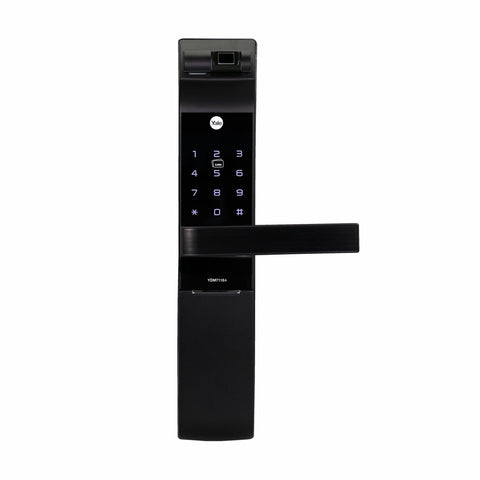 Yale YDM 7116A Smart Lock, Matt Black With Fingerprint, PIN Code, RFID Card, Mechanical Key, Bluetooth module, Works With Yale Home App