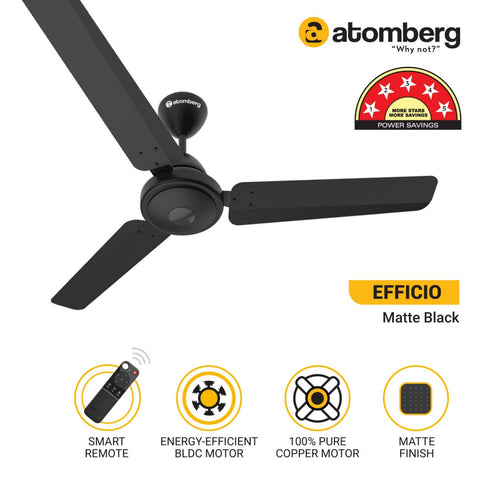 Atomberg Efficio Energy Efficient 1400mm Ceiling Fan with BLDC Motor and Remote