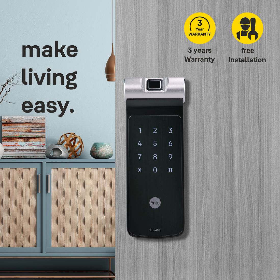 Yale YDR 41A- Biometric Smart Lock for Double Door/ Sliding Door
