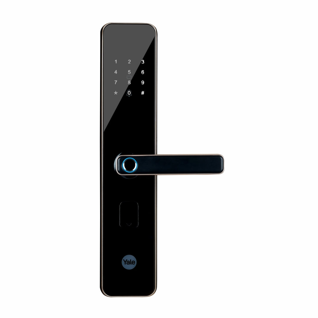 Yale YDME 200 NxT Digital Door Lock With Fingerprint, PIN, Manual Keys, RFID Card - Gold