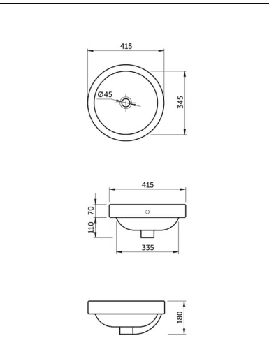 RAK Ceramics Sonic Counter Top Wash Basin