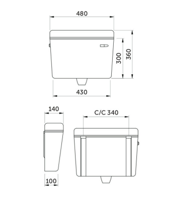 RAK Ceramics Aqua Single Flush Cabinet Cistern