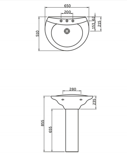 RAK Ceramics Riviera Full Pedestal Wash Basin