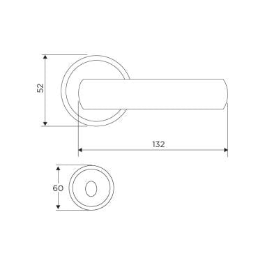 Ozone L-shape Mortise Handle in DUAL Finish OMH-11N-PSS