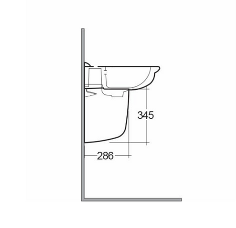 RAK Ceramics Karla Wash Basin Half Pedestal