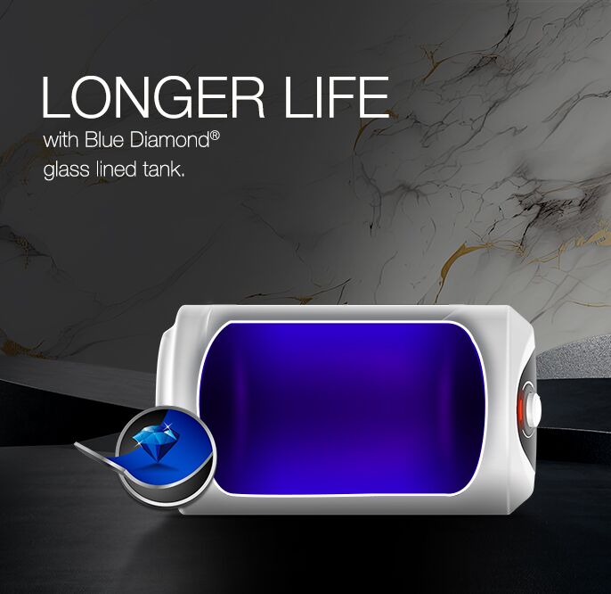 AO Smith Elegance Slim Neo 5 Star Horizontal Blue Diamond Tank