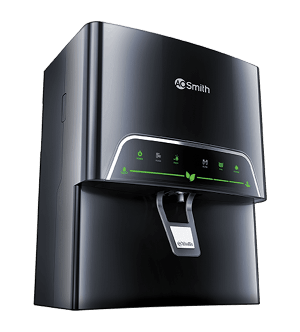 AO Smith ProPlanet P6 RO + SCMT Hot & Cold Water Purifier - Black - 10 Litres Side View