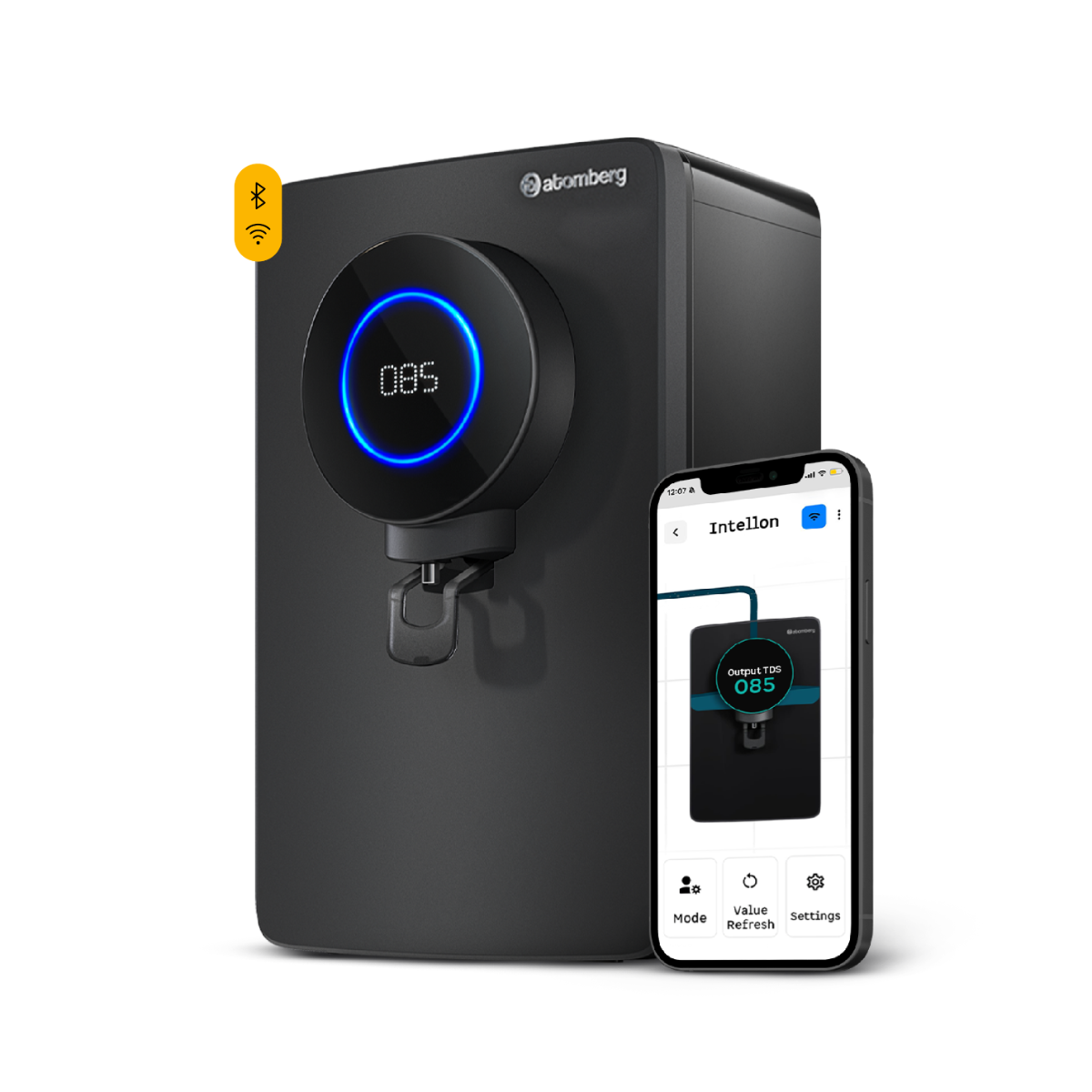 Atomberg Intellon Ro Water Purifier can be controlled with the App