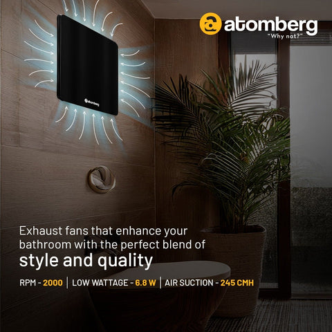 Atomberg Studio 150 MM exhaust fan's air suction and low wattage