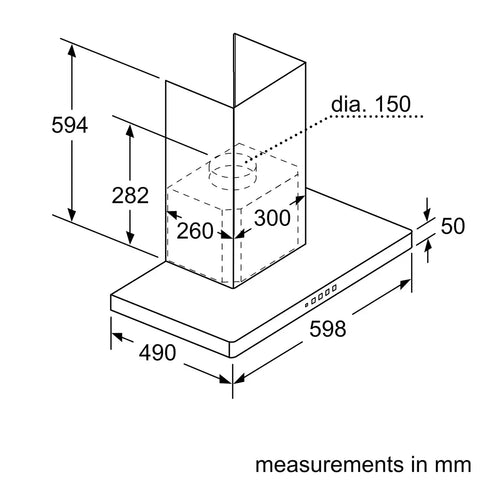 Bosch-Chimney-60CM-Baffle-Filters-DWB068D50I-Series2-WallMountedHood-Installation-1
