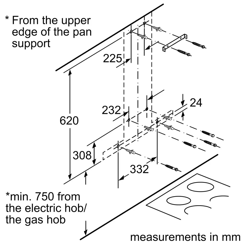 Bosch-Chimney-60CM-Baffle-Filters-DWB068D50I-Series2-WallMountedHood-Installation-3