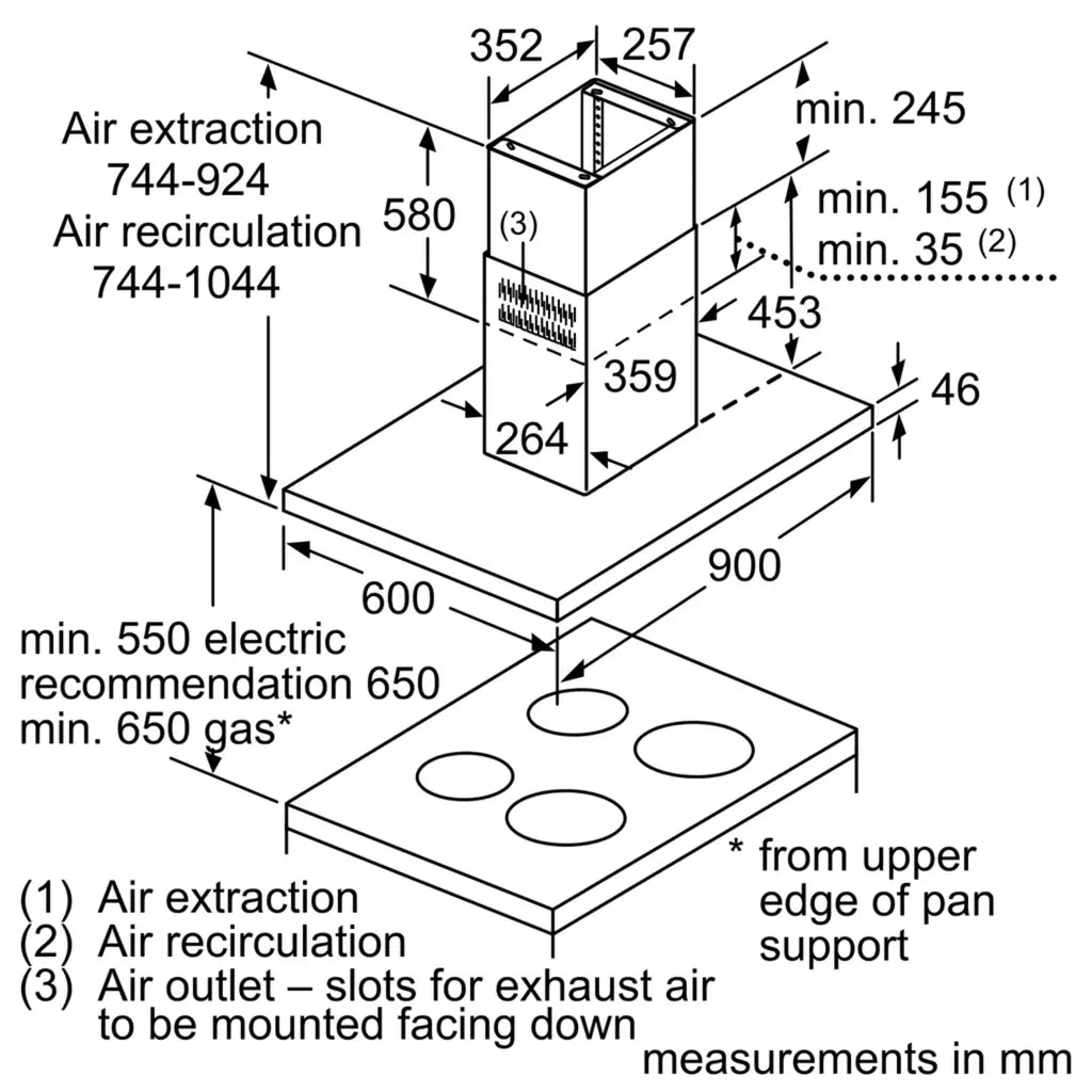 Bosch-Chimney90CM-DIB98JQ50I-Series6-Island-CookerHood-StainlessSteel-Specification