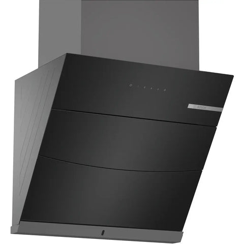 BoschChimney60CM-DWKF68G60I-Series4-WallMountedCookerHood-Black-FrontView