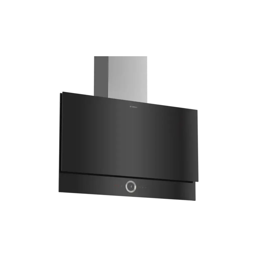Bosch Chimney 90 CM - DWF97RV60I - Series 8 - Wall-Mounted Cooker Hood  Clear Glass  Black Printed Flat Brand Design