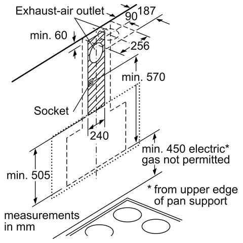 Bosch Chimney 90 CM - DWF97RV60I - Series 8 - Wall-Mounted Cooker Hood  Clear Glass  Black Printed Flat Brand Design