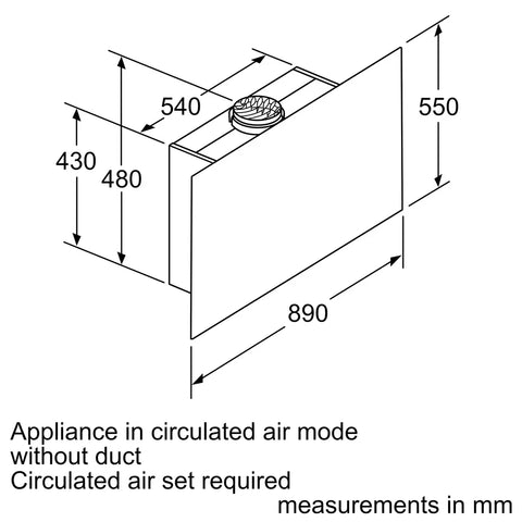 Bosch Chimney 90 CM - DWF97RV60I - Series 8 - Wall-Mounted Cooker Hood  Clear Glass  Black Printed Flat Brand Design