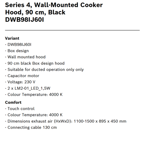 Bosch Chimney DWB98IJ60I-Technical-Specification