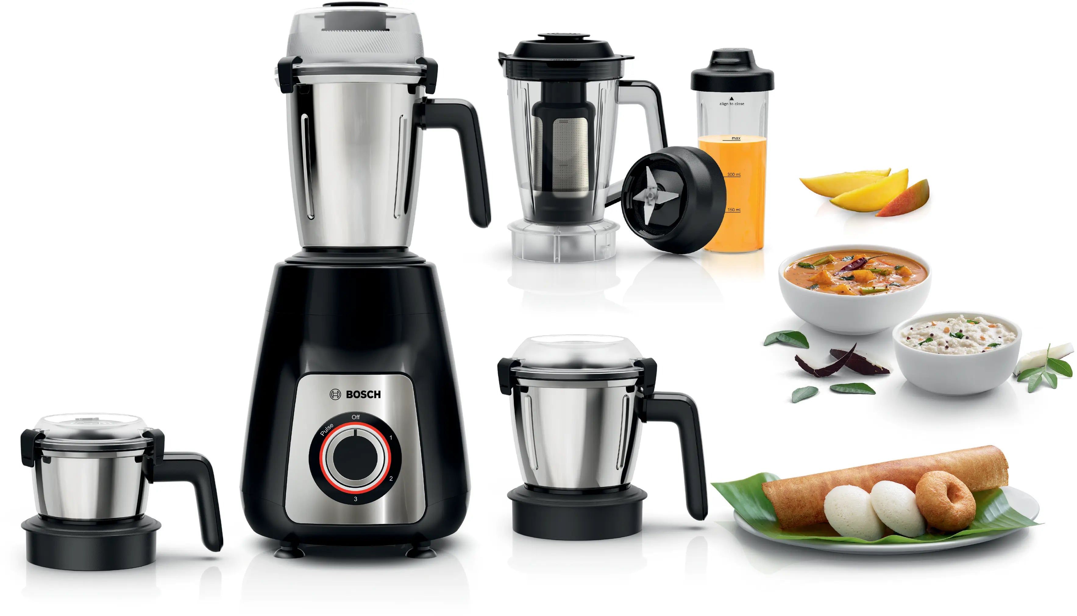 Bosch Mixer Grinder TrueMixx Pro 1100 W Black - MG8915A1KI