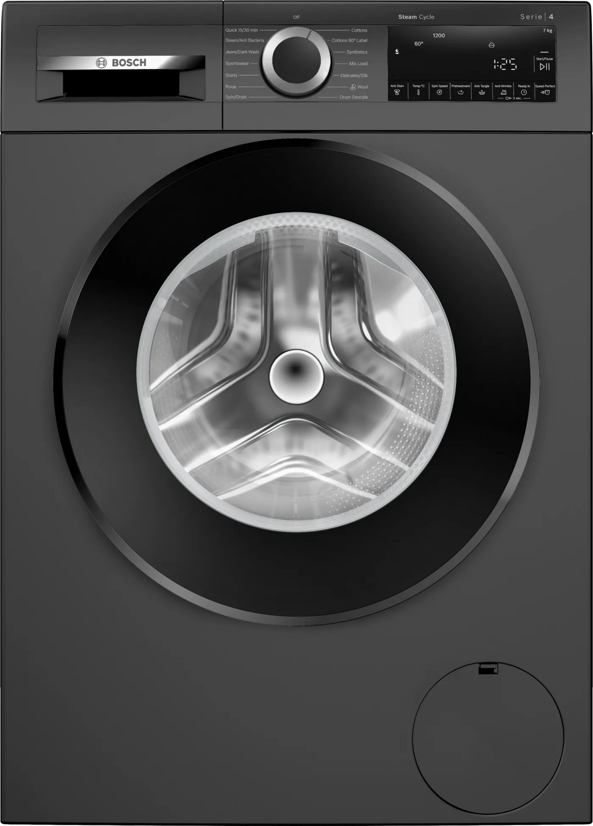 Bosch Series 4 washing machine, front loader 7 kg 1200 rpm - Black - WGA12208IN