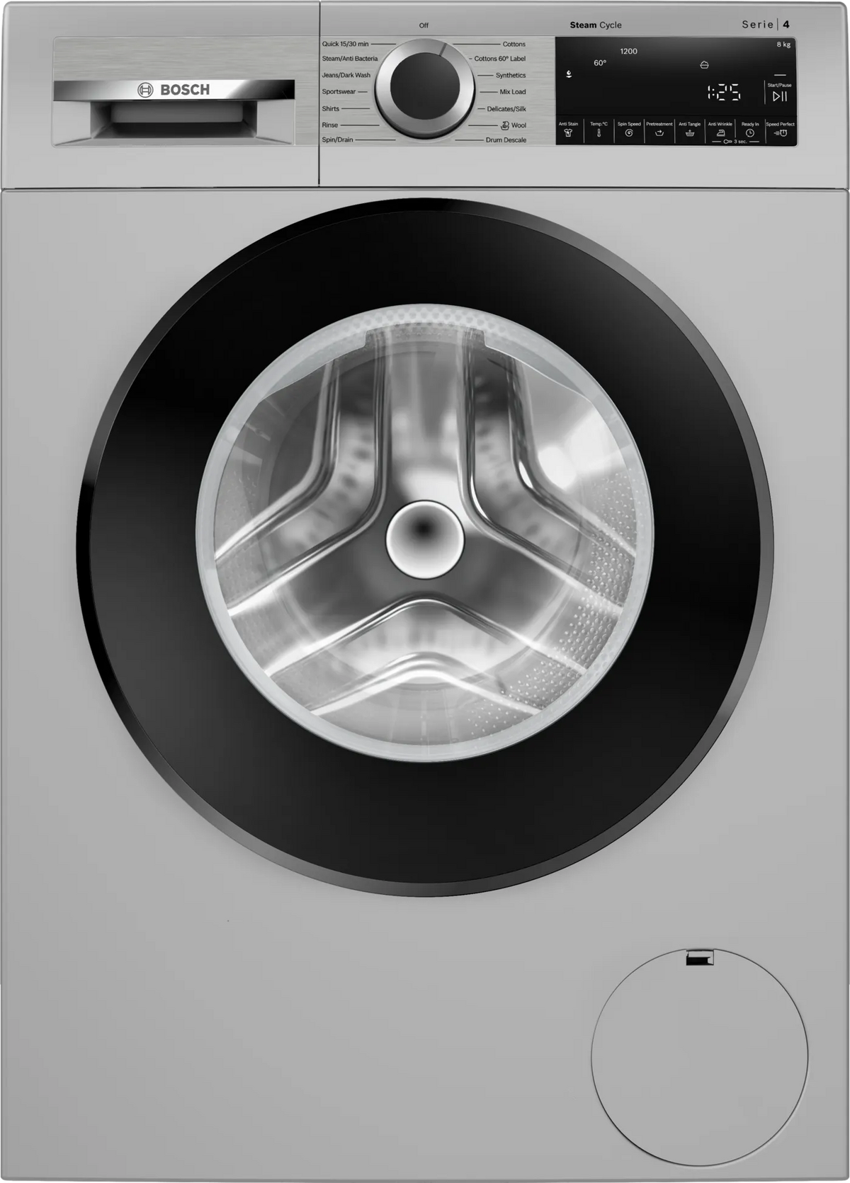 Bosch Series 4 washing machine, front loader 8 kg Silver WGA1320SIN  