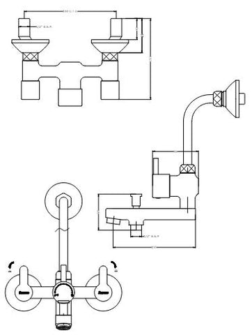 Parryware Claret Wall Mixer 3 in 1 T4617A1