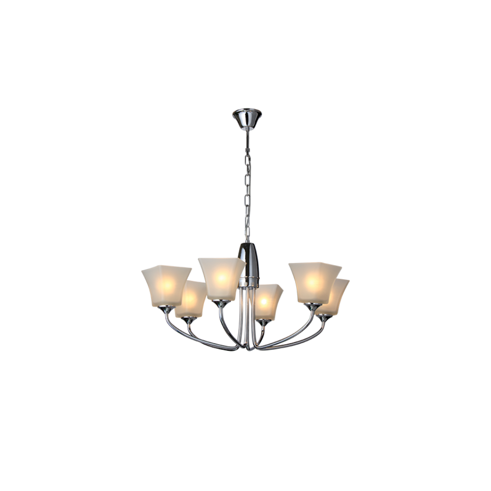 Jaquar Chandelier 6 LT உறைந்த கண்ணாடி அலங்கார விளக்கு