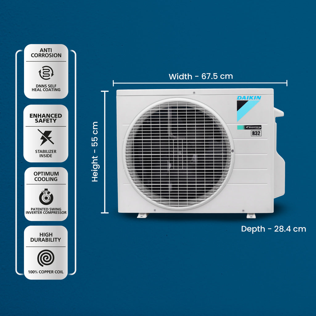 Daikin-1.0-Ton-5Star-Inverter-SplitAC-_FTKM35UV16_RKM35UV16_CopperCondenser_-ODUDimension