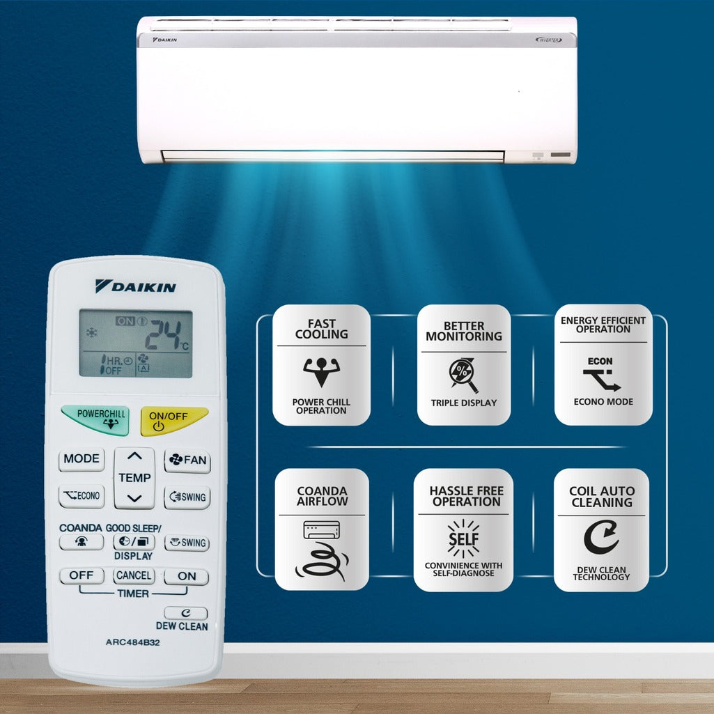 Daikin-1.5_Ton-3_Star-Inverter-Split_AC-_FTKC50UV16V_RKC50UV16V_Copper_Condenser_-_Remote