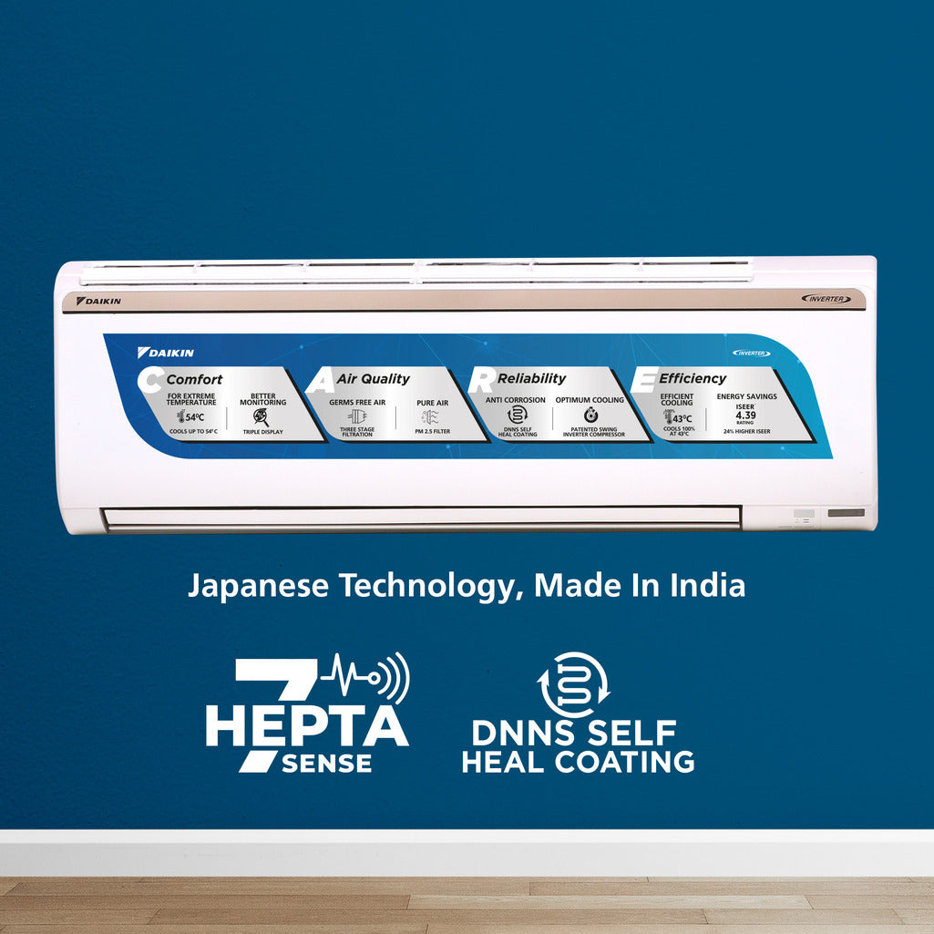 Daikin AC Ton Hot and Cold Inverter Star Split AC FTHT50UV16 And RHT50UV16 Copper Condenser